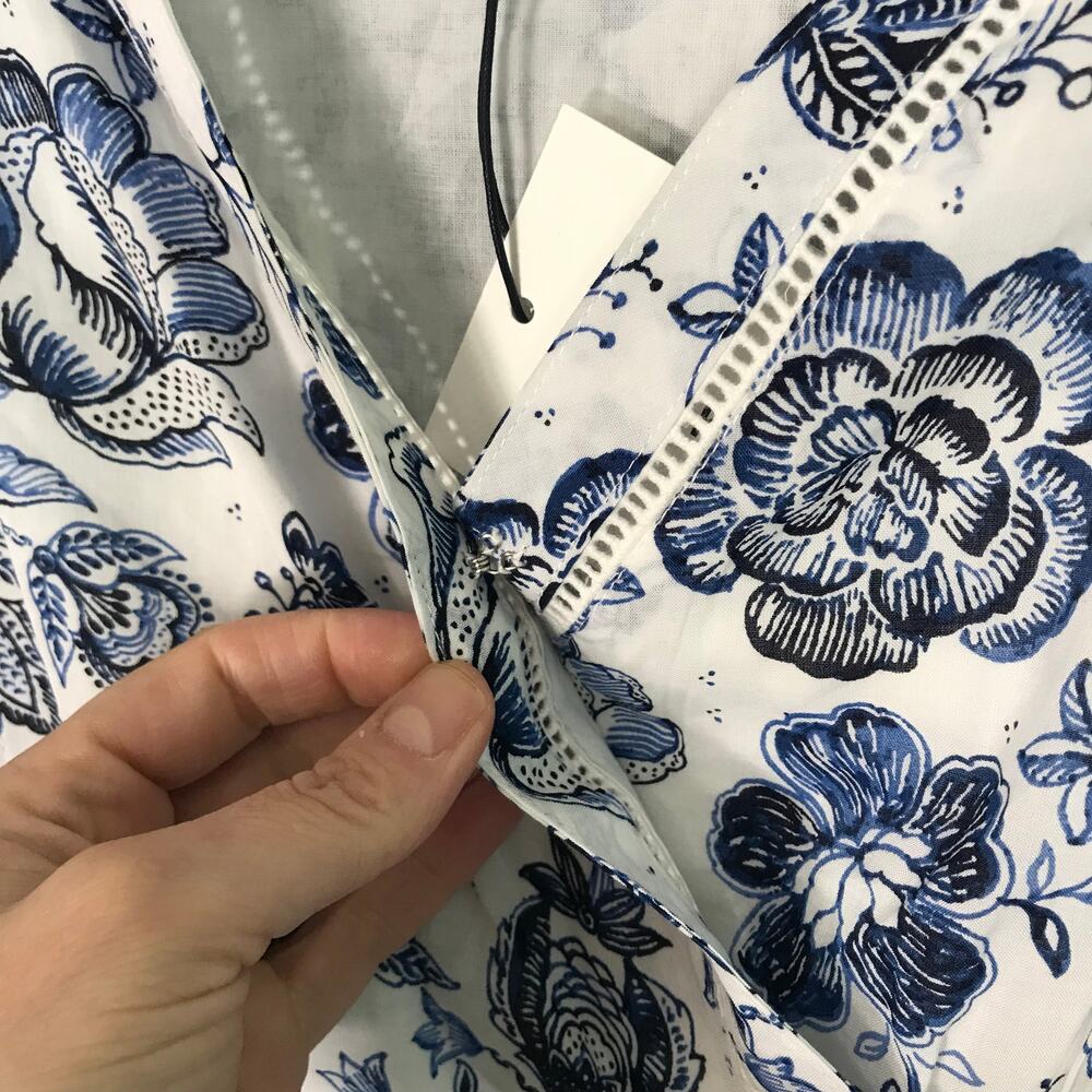 Lucky Brand White and Blue Floral Mini Dress - Picture 5 of 14